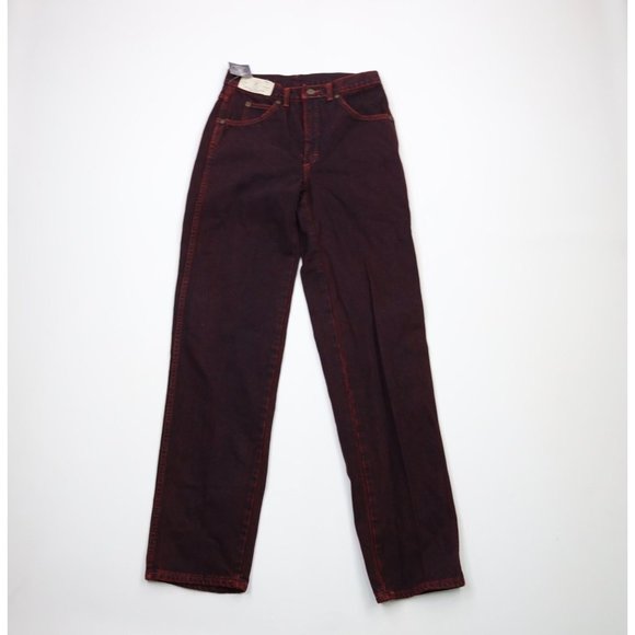 Deadstock Vintage 90s Streetwear Mens 29x34 Overdyed Straight Leg Jeans Red USA